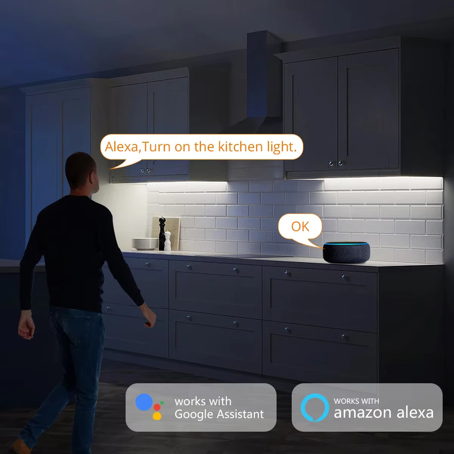 Tuya Smart COB LED Streifen Licht in Weiß mit App- und Sprachsteuerung für Alexa und Google Assistant zur Schrankbeleuchtung - Bild 2