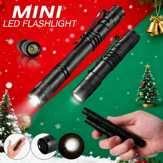 Heinast Mini-LED-Taschenlampe Stiftleuchte aus Aluminiumlegierung mit Clip, 300 Lumen - Bild 1