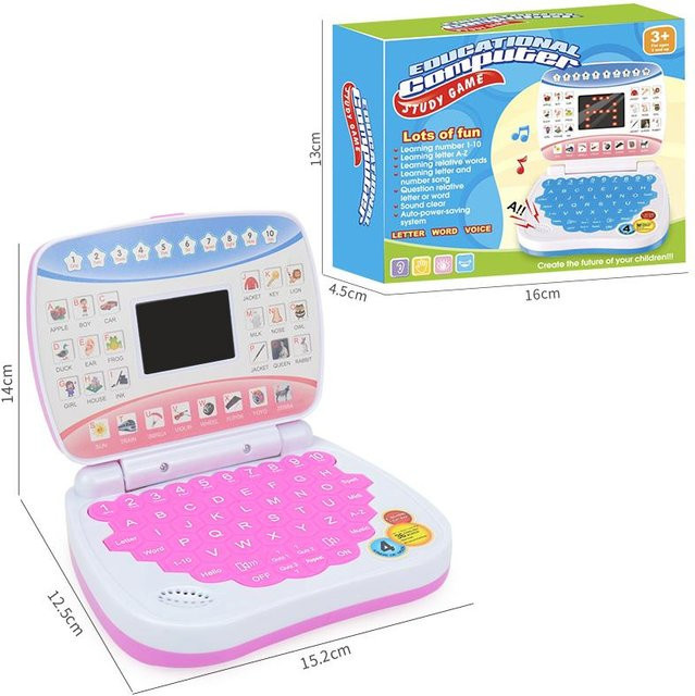 Yiran toy Lernmaschine Laptop Computer Spielzeug rosa 3-6 Jahre - Bild 1