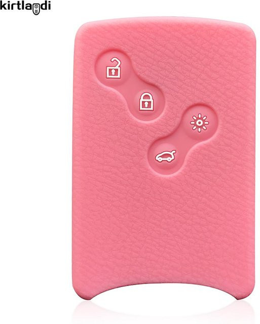 Silikon Schlüsselhülle in Rosa für Renault Megan 3 Laguna Fluence Clio 4 Captur Zoe als Schlüsselabdeckung und Fernbedienungsschutz mit Schlüsselanhänger - Bild 1