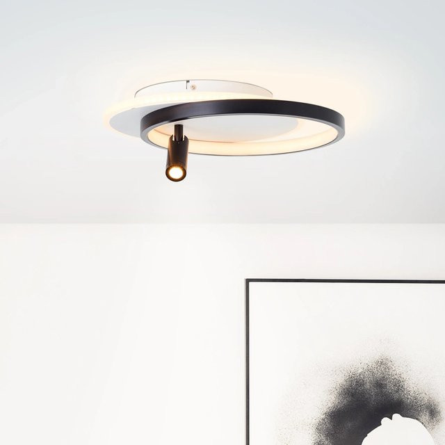 Brilliant LED-Deckenleuchte Eunomia, 1-flammig, Schwarz-Weiß, B: 35 cm, T: 30 cm - Bild 1