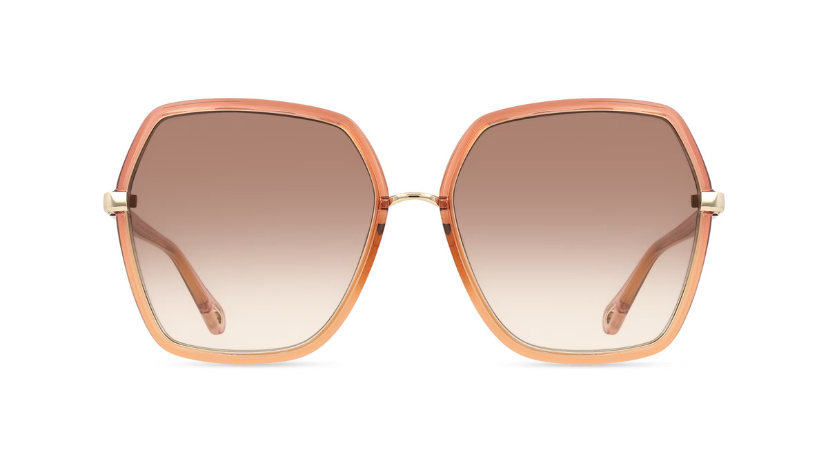 Chloé CH0262S Sonnenbrille Vollrand, Eckig, Kunststoff, Rot, Braun, Damen - Bild 1