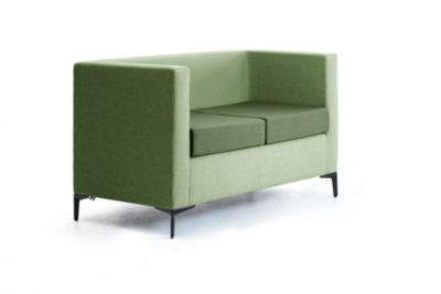 Leyform 2-Sitzer Sofa in modernem Design mit Stoffbezug, Dunkelgrün/Hellgrün, B: 127 cm, T: 60 cm, H: 73 cm - Bild 1