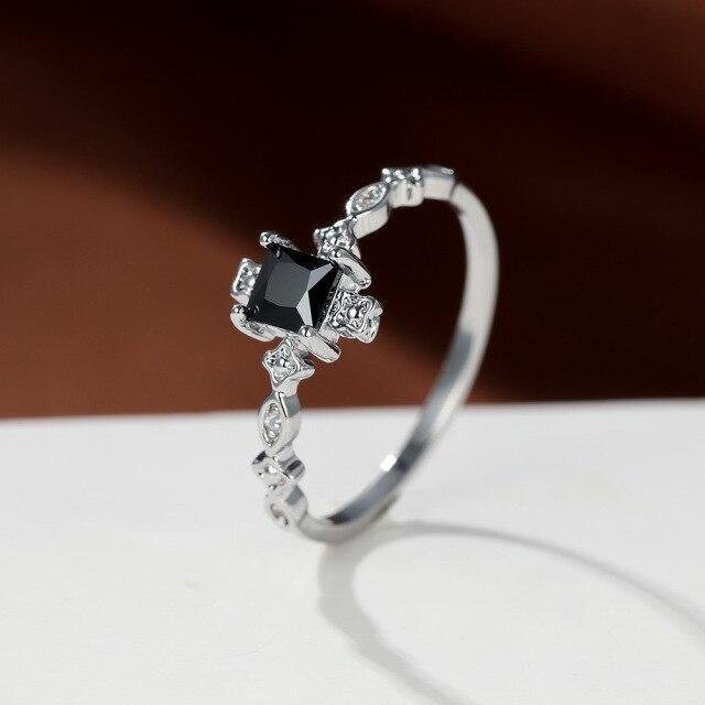 Vintage Ring Messing, Schwarz, Zirkonia, Kristall, Damen - Bild 1