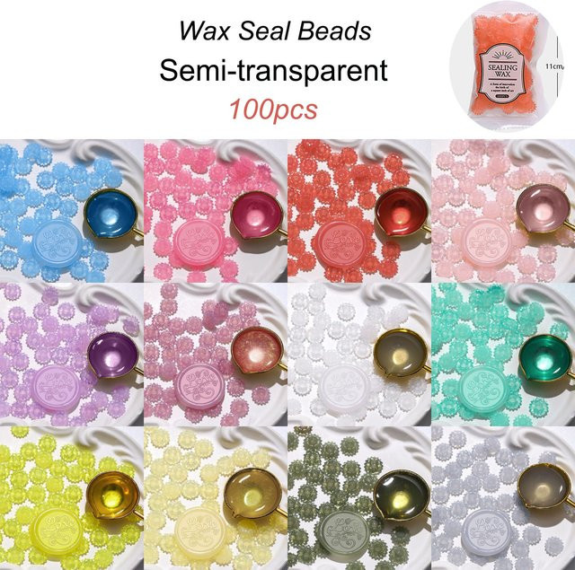 100 Stück transparente Sonnenblumen-Wachspellets für Wachssiegel und Geschenkverpackungen - Bild 1