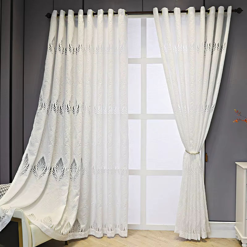 ZJBYZHOUSEHOLD Transparente Gaze-Vorhänge im modernen Floral-Design für Wohnzimmer und Schlafzimmer - Bild 2