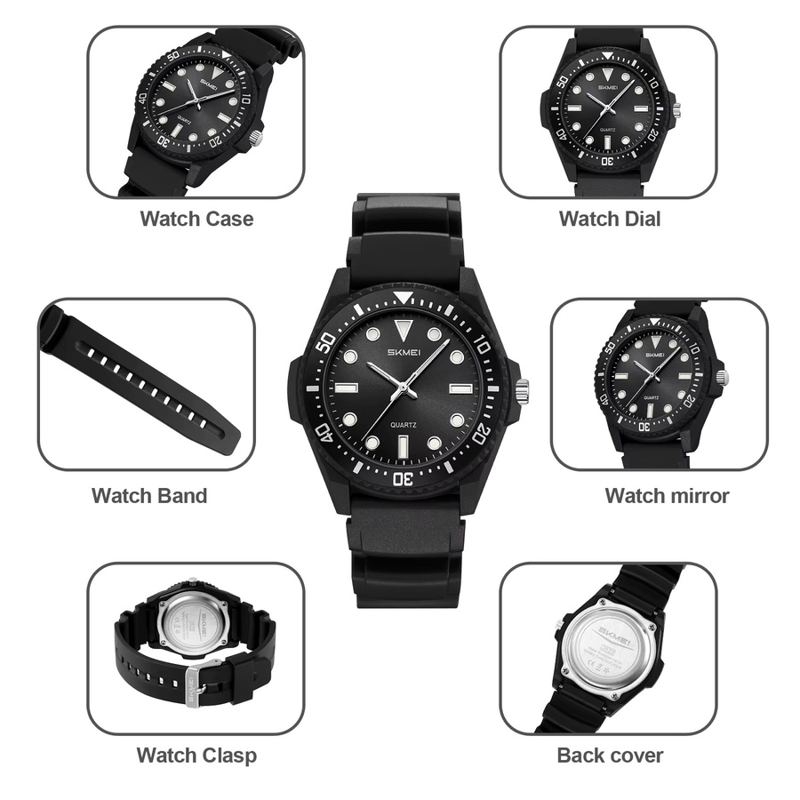 SKMEI Chronograph Armbanduhr, Quarz, Kunststoff, Schwarz, Kinder - Bild 4