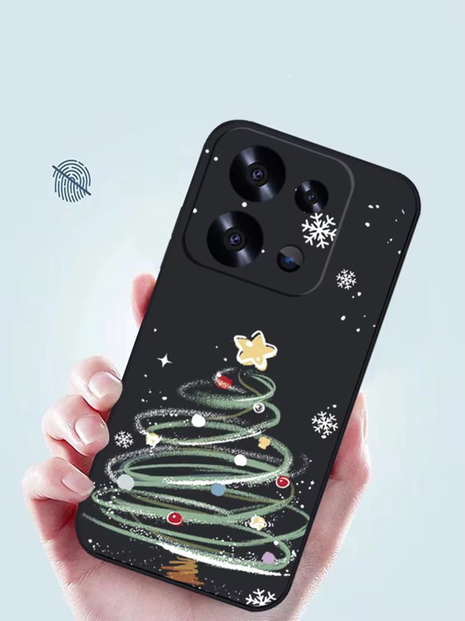 Stoßfeste TPU-Handyhülle mit Weihnachtsbaum-Design für Xiaomi Redmi Note 14 13 Pro Plus 5G 12 Pro 11 Pro 5G in Schwarz mit Lanyard-Abdeckung - Bild 5