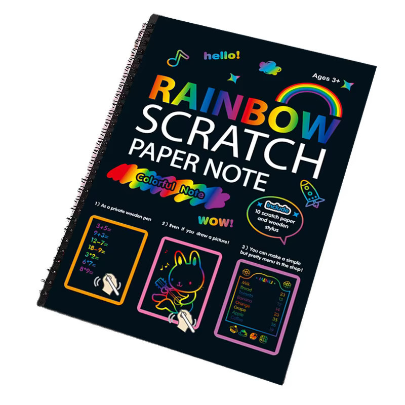 HUALIWEN Kratzbuch für farbenfrohe Zeichnungen in Multicolour - Bild 5