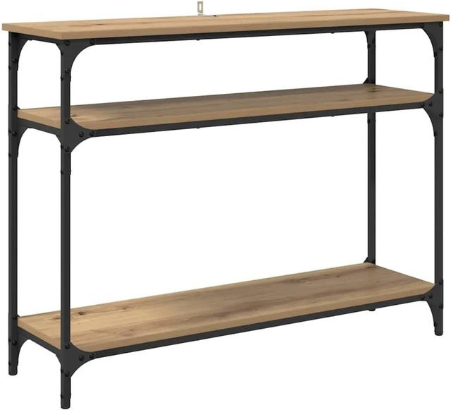 vidaXL Konsolentisch Artisan-Eiche in Braun aus Holzwerkstoff und Metall, B/T/H: 100 x 29 x 75 cm - Bild 1