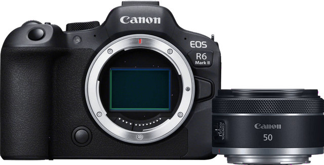 Canon EOS R6 Mark II spiegellose Vollformat Kamera mit RF 50mm f/1,8 STM Objektiv in Schwarz - Bild 1