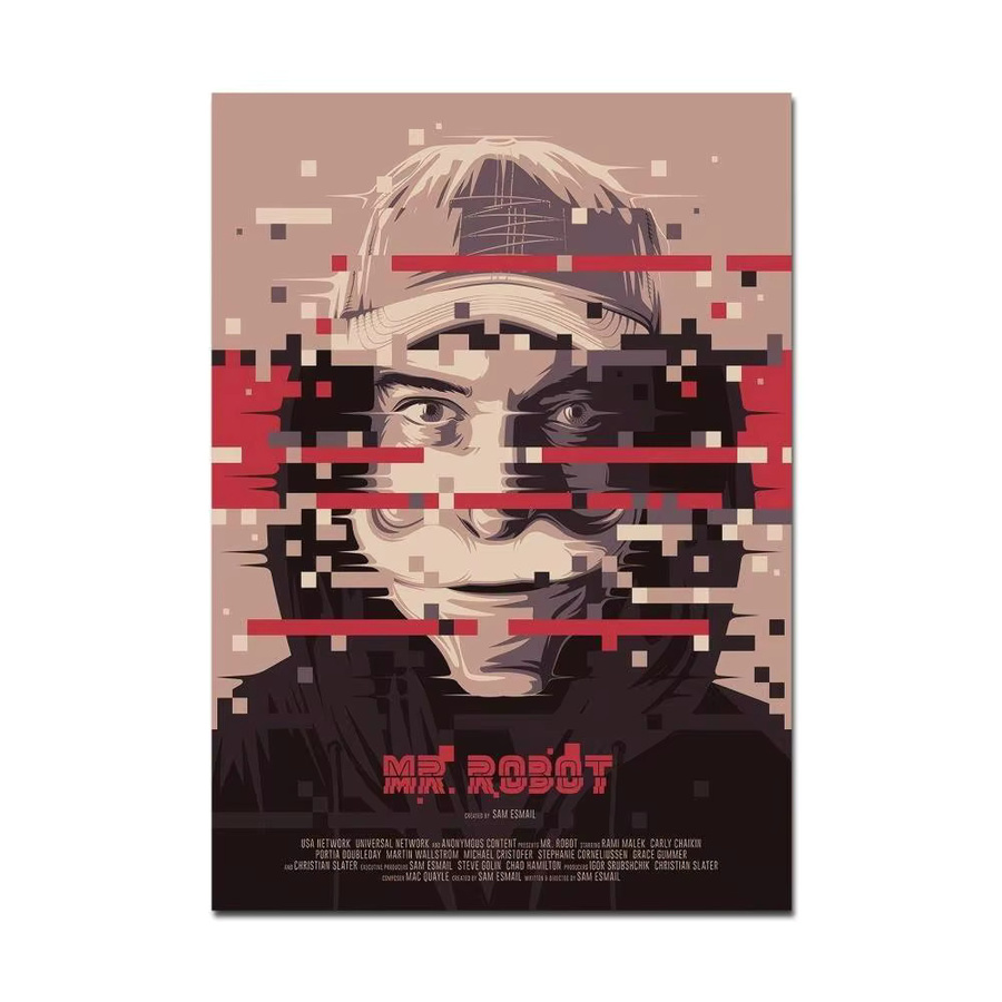 Rastar Mr. R-Robot Anime-Poster, selbstklebendes Kunstwerk in Multicolor für deine Kawaii-Raumdekoration - Bild 6