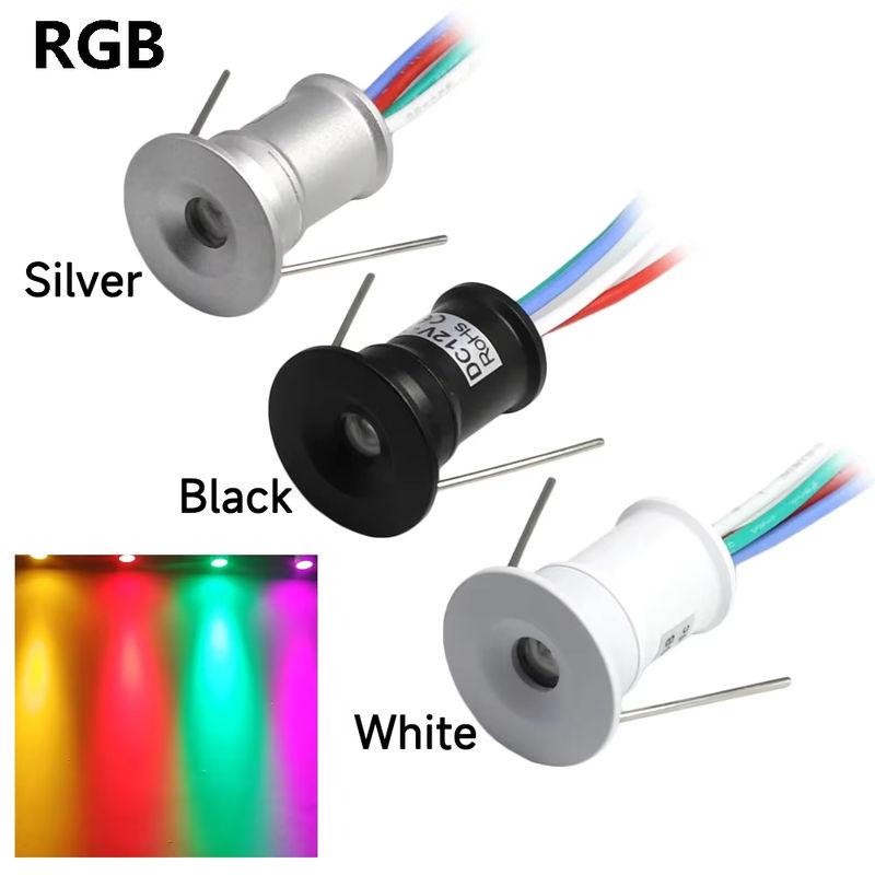 KPS Lucerna RGB Mini LED Strahler DC12V Dimmbar Multicolour Einbaustrahler für Hotel Party KTV und Bühne mit 15mm Ausschnitt - Bild 4