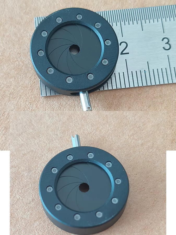 VBNM Manueller Zoom-Kondensator mit optischer Iris-Membran und 10 Klingen für Kamera-Mikroskop-Adapter, Schwarz, Einstellbare Blende 1–12 mm - Bild 4