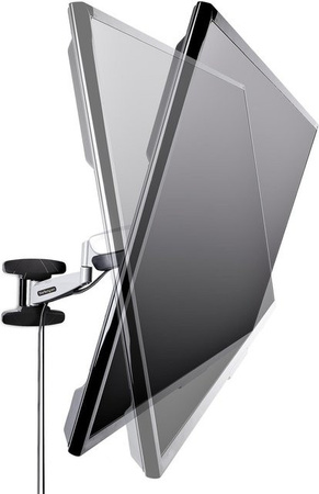 StarTech.com Höhenverstellbare TV Wandhalterung FHA-TV-WALL-MOUNT, voll bewegliche VESA Wandhalterung für 23-55 Zoll Bildschirme bis 30 kg, neigbar und schwenkbar, Schwarz/Silber, VESA: 75 x 75 mm