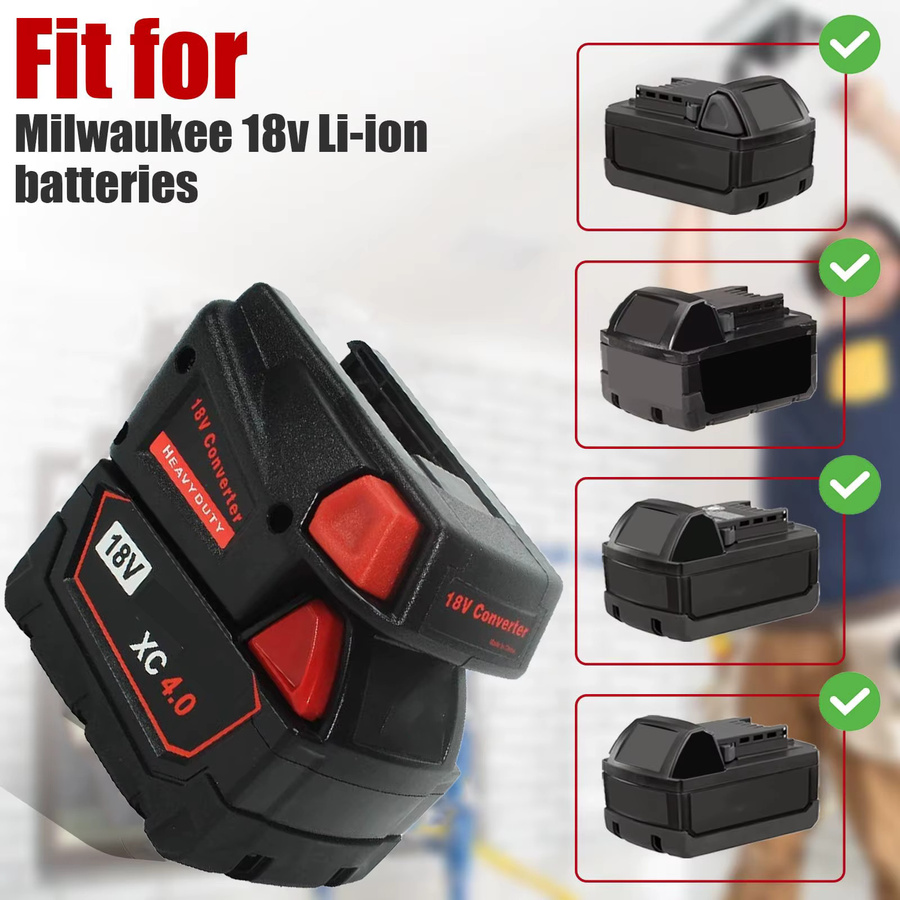 Milwaukee M18V18 Adapter für M18 18V Akkus mit USB-A und USB-C Port in Schwarz - Bild 2