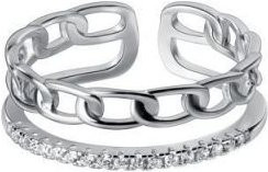 Offener Ring 925 Sterlingsilber, Zirkonia, Damen, weiß - Bild 1