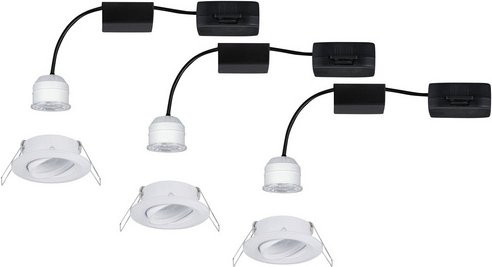 Paulmann Nova mini Coin LED-Einbauleuchte Set, Weiß matt, schwenkbar, warmweiß, IP23 - Bild 2