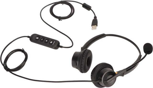 Honor Electronics USB Business Telefon-Headset mit ENC Aktiver Geräuschunterdrückung in Schwarz - Bild 1