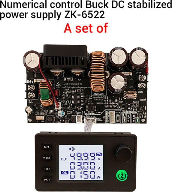 ZK-6522 CNC DC Spannungsregler mit 1400W Konstantspannung und Konstantstrom in Schwarz - Bild 1