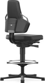 bimos Arbeitsdrehstuhl Nexxit Skintec in Grau mit Fußring, Gewichtseinstellung und Sitztiefenverstellung - Bild 1
