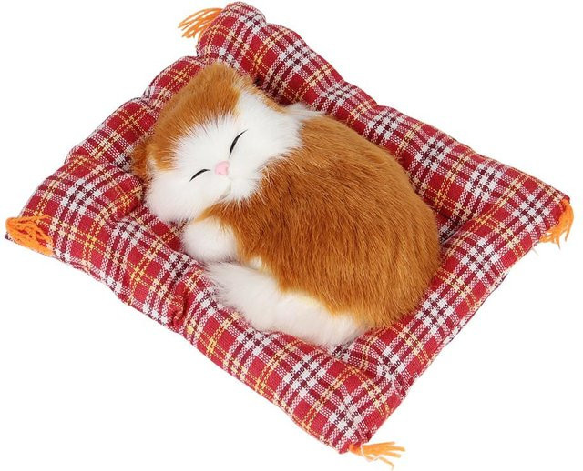LEEPEE Automotive Parts Armaturenbrett-Dekoration Niedliche schlafende Plüschkatze in Braun - Bild 1