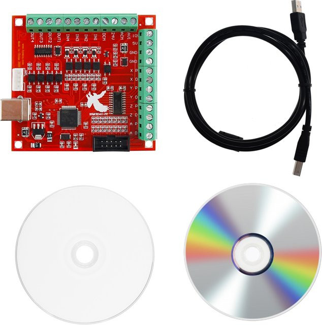 Breakout Board CNC USB MACH3 4-Achsen-Steuerungskarte für Schrittmotor und Servomotor mit 100Khz und USB-Kabel in Rot - Bild 1