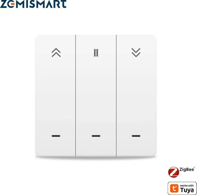 Zemismart Zigbee Smart Vorhangschalter und Rollschirmschalter kompatibel mit Tuya Smart Life Alexa und Google Home in Grau oder Weiß - Bild 1