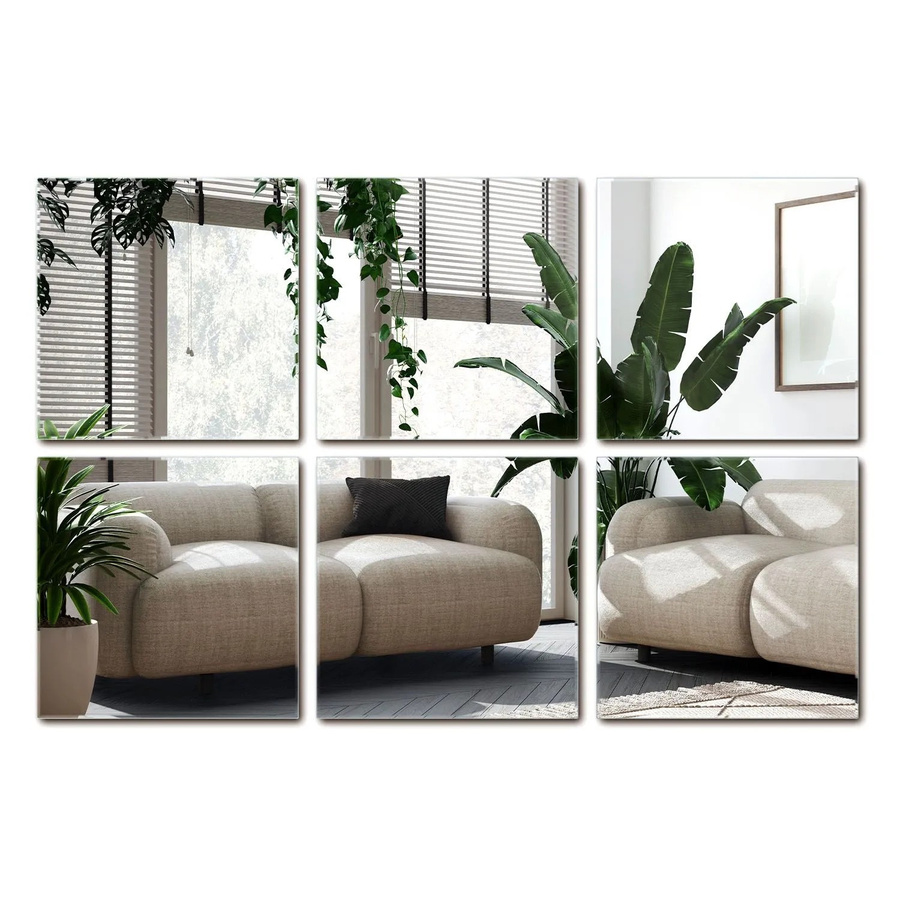 Wallfluent Selbstklebende Spiegelfliesen für das Badezimmer, 6 Stück, quadratisch, transparent, B/H: 30 x 30 cm - Bild 2