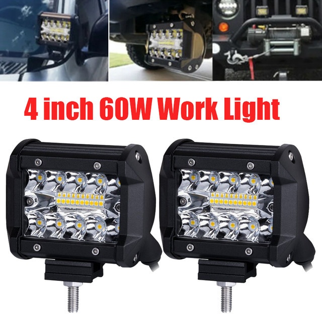 HOTBEAM 4-Zoll Offroad Auto-Arbeitslicht mit Spot- und Flood-Modus in Schwarz inklusive universeller Anhängerkupplungshalterung für Pickup Truck und Van - Bild 1