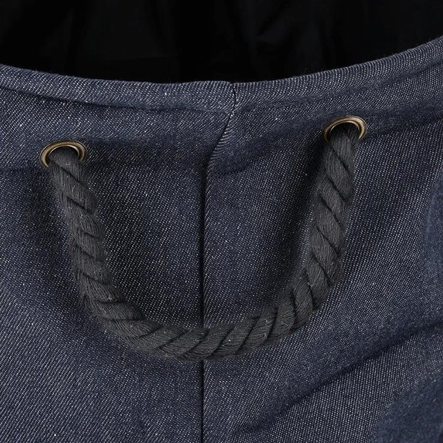 Zeller Present Wäschesammler Denim in Blue Jeans, Durchmesser: 40 cm, Höhe: 50 cm - Bild 1