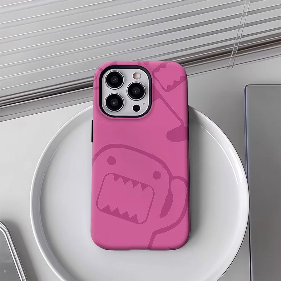 Potdemiel Handyhülle mit rosa Domo Monsters Design für iPhone 17 16 15 14 13 12 Pro Max Plus mit doppelschichtiger Rückseite - Bild 3