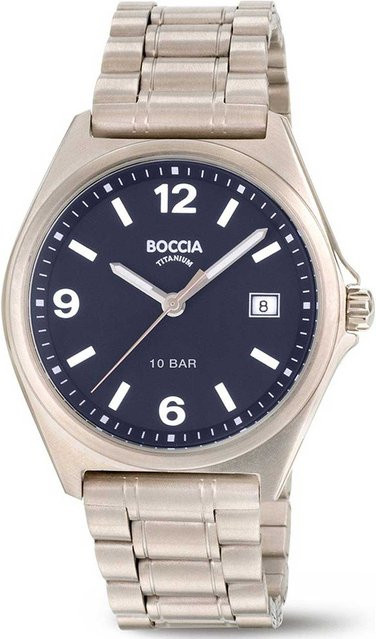 Boccia Herrenuhr, Quarz, Titan, 39 mm, Blau, 10 ATM - Bild 1