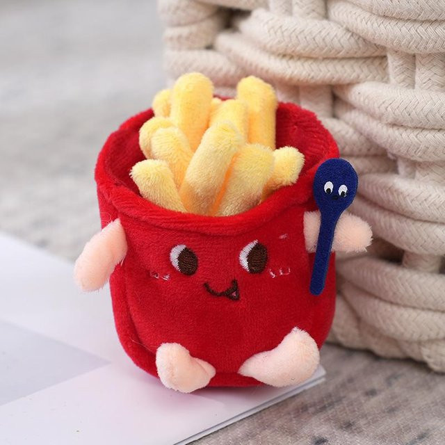 Hamburger Hund Hähnchenschenkel Plüschanhänger, Plüsch / Textil, 10cm - Bild 1