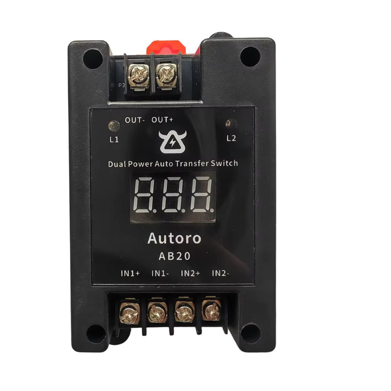 Autoro AB20C Dual Power Automatic Transfer Switch ATS Max in Schwarz mit Digitalanzeige für Backup-Stromsysteme (Eingang: 30V, Ausgang: 20A pro Kanal) - Bild 7