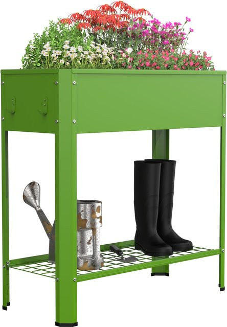 VCM Balora XL Metall Hochbeet mit Ablage für Balkon, Terrasse und Garten, B/T/H: 80 x 35 x 80 cm - Bild 1