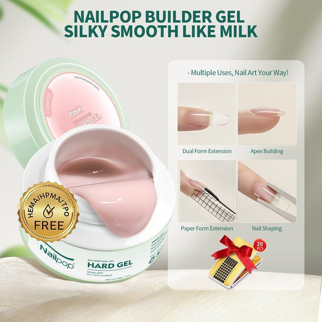 Nailpop Builder Gel, klar/rosa, 30 g - Bild 1