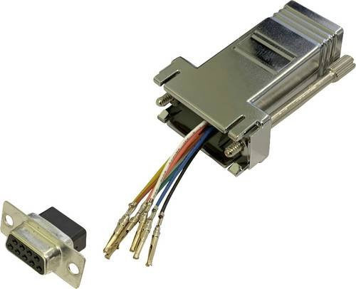BKL Electronic Adapter D-SUB-Buchse 9pol. auf RJ45-Buchse für Ethernet/LAN in Silber - Bild 1