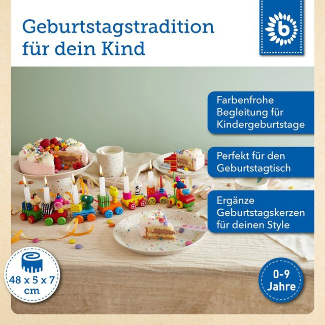 Bieco Geburtstagszug Holz Safari mit Zahlen 0-9, ab Geburt - Bild 1