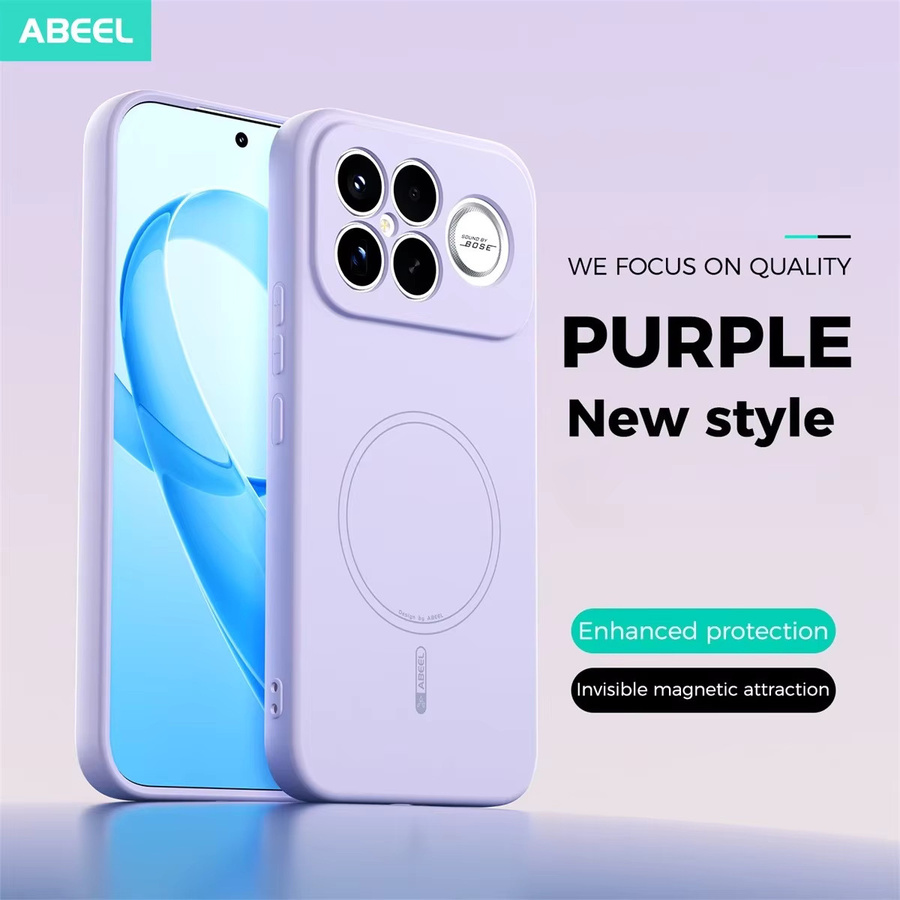 Offizielle magnetische Silikon-Handyhülle für Xiaomi Redmi K90 Pro Max, K90 und K80 Pro in Pink mit Wireless Charge Funktion - Bild 1