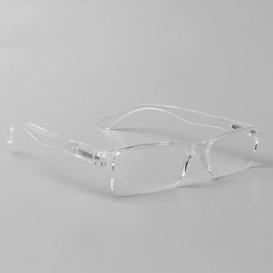 Qutzzmnd Lesebrille, Vollrand, rechteckig, Kunststoff, transparent, silber - Bild 3
