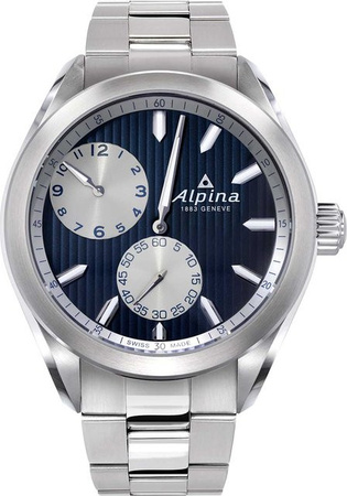 Alpina Herrenuhr Regulator, Automatik, Edelstahl, Blau, 45 mm, 10 ATM