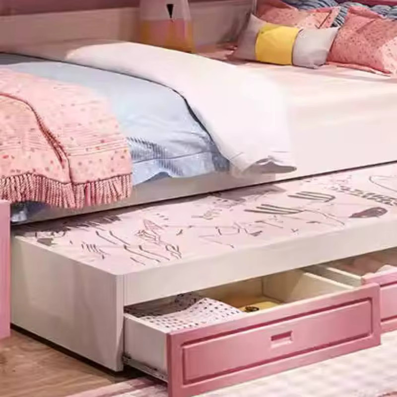 ZHIO Luxus-Kinderbett mit Baldachin in Weiß, modernes Einzelbett aus lackiertem Holz für dein Kinderzimmer - Bild 2