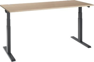 Schäfer Shop Select Schreibtisch ERGO-T 2.0, elektrisch höhenverstellbar, Rechteck mit T-Fuß und Kabeldurchlass, Eiche-Dekor/anthrazit, B/T/H: 180 x 80 x 64-130 cm - Bild 1