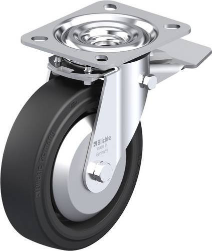 Blickle Lenkrolle L-POEV 125KAD-ST-FA mit Feststeller in Schwarz-Grau, Rad-Durchmesser: 125 mm, Tragfähigkeit: 250 kg - Bild 1