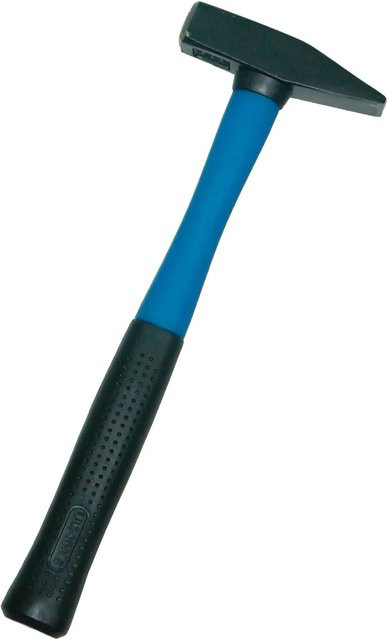 LUX-TOOLS Schlosserhammer mit geschmiedetem Stahlkopf und Glasfaserstiel in Blau, 300 g - Bild 1