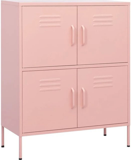 vidaXL Lagerschrank aus Stahl in Rosa mit Schwenktüren und Regalböden, B/T/H: 80 x 35 x 101,5 cm - Bild 1