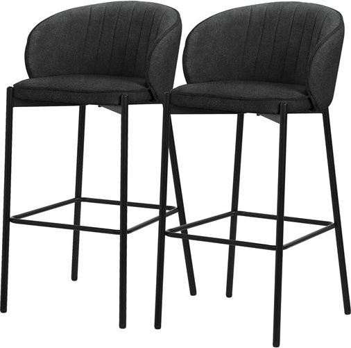 ML-Design Barhocker 2er Set Anthrazit mit Rückenlehne und Fußstütze B/T/H: 50 x 54 x 101 cm - Bild 1