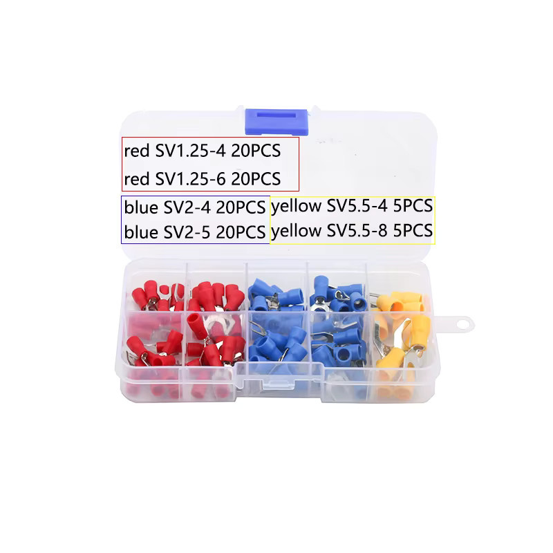 JORPETS 90-teiliges Set Kabelendverschlüsse mit U-förmigen, Y-förmigen und Gabel-förmigen Schnellverbindern, kaltgepresst und vorisoliert - Bild 2