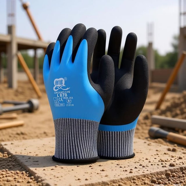 ELESESAFE Super Grip Arbeitshandschuhe mit Latexbeschichtung in Lila, Größe S, rutschfest und wasserdicht - Bild 1